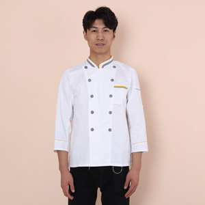Vêtements de <span class=keywords><strong>chef</strong></span> en sergé à manches longues unisexe, vêtements de travail automne-hiver auto-produits pour hommes et femmes, restaurant, cuisine, pâtisserie - Product Image 3