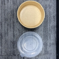 Bol à salade rond en papier kraft jetable de 500 ml pour emballages alimentaires à emporter, prix d'usine, bonne qualité