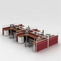 Aluminium Partition 8 Seater Office Cubicle Workstation for Call Centers Office Modern Furniture