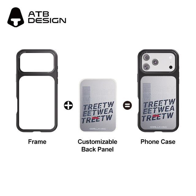 ATB UV Printable Double Backplate Removable Magnetic Phone Case for iPhone 17 16 15 14 Pro Max Fashion Replaceable Back Cover