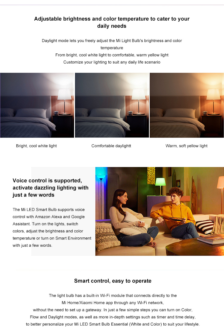 Xiaomi Mi LED Smart Bulb Essential White Color E27 environmental led lamps bulb light