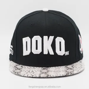 Высокое качество для взрослых 6 панельный змеиная кожа Винтаж Snapback шапки высокого профиля слоеная вышивка Python Skin Bill Strapback шляпа