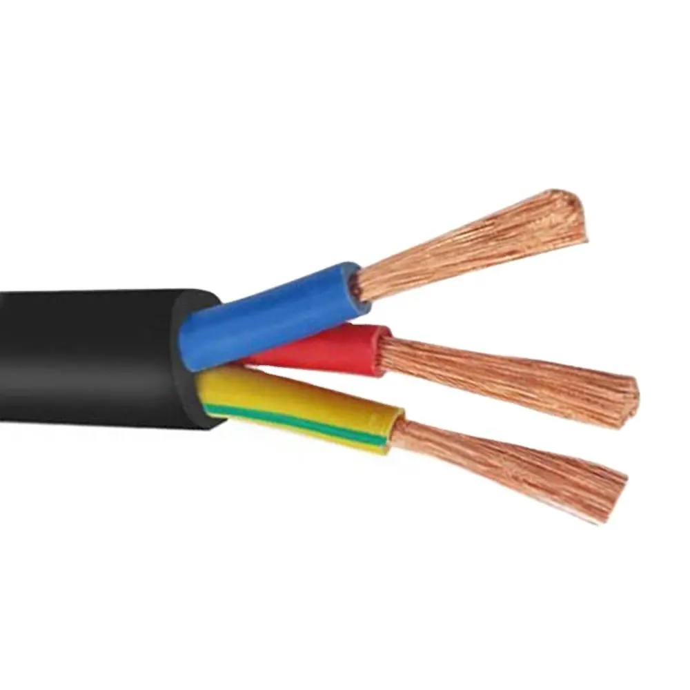 Black 3 Core 1.5mm 15 AMP H05rn-F Cable 3 X 1.5 Sqmm Copper Wire Core Nyyhy Armoured Flexible Electrical Cable House Wire Cable