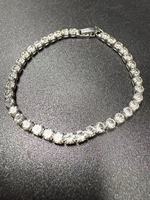 Bracelet Tennis en Zircon Mode Whoselase, Argenté, avec Pierres Carrées Blanches Scintillantes en CZ, Bijou de Mariage pour Femmes et Filles, Idéal Cadeau