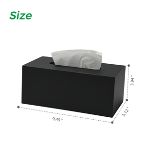 Caja de pañuelos de acrílico negro mate y blanco, dispensador de pañuelos rectangular moderno para baño, tocador y decoración de hotel - Product Image 2