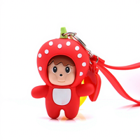 Porte-clés poubelle mignon multifonctionnel en PVC souple 3D personnalisé, écologique et durable