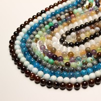 Direkt ab Werk: Steinperlen 6, 8, 10mm Smaragd, Falkenaugen-Achat, Türkis, Heilkristalle, Runde Perlen für Schmuckherstellung
