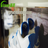 Boîte de présentation murale transparente en acrylique avec couvercle ouvrant, étagère cube tendance pour poupées en centre commercial, couleur et logo personnalisables