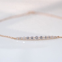 RUYI Dainty Chaîne en or 18 carats Bracelets en diamant cultivés en laboratoire pour femmes Dames Trendy Bracelet en diamant en or véritable Bijoux
