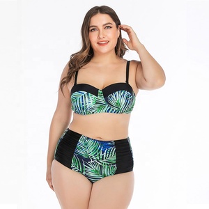 Costume da bagno a vita alta con ferretto Sexy di grandi dimensioni Bikini <span class=keywords><strong>Push</strong></span> <span class=keywords><strong>up</strong></span> Slim taglie forti - Product Image 3