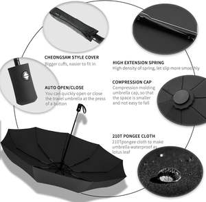 Vente en gros de <span class=keywords><strong>parasol</strong></span> automatique contre les rayons UV, parapluie 3 plis résistant au <span class=keywords><strong>vent</strong></span> et à la pluie, article promotionnel à commande manuelle imprimé avec logo personnalisé - Product Image 2