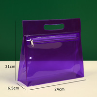 Sacs cosmétiques à fermeture éclair en PVC holographique durable avec logo personnalisé pour la papeterie et les trousses à crayons