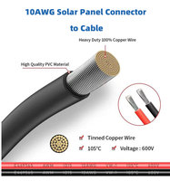 Cable Solar con Aislamiento de PVC, Conector Macho/Hembra de Una Sola Punta, 14AWG 2.5mm2, Material Crudo, 1M/1.5M/2M