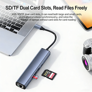 Hub <span class=keywords><strong>USB</strong></span> de <span class=keywords><strong>10</strong></span> Puertos con Base Multipuerto <span class=keywords><strong>USB</strong></span> 3.0 Tipo-C para Conector de Audio de 2.0 y 3.5 mm, Sin Necesidad de Enchufe, Aleación de Aluminio, en Stock - Product Image 4