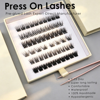 Extensions de cils auto-adhésives à pression, effet manga, avec bande extensible pour boucles, résistantes à l'eau, boucles personnalisées, vente en gros, boîte magnétique, Royaume-Uni France