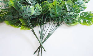 <span class=keywords><strong>Plante</strong></span> artificielle murale en plastique de haute qualité, feuilles vertes simulées, écologique, Monstera <span class=keywords><strong>Albo</strong></span> multicolore pour la vente en gros - Product Image 4