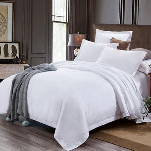 Juego de fundas de edredón para Hotel, cobertor de lino 100% algodón blanco liso, tamaño <span class=keywords><strong>individual</strong></span>, 4 unidades - Product Image 5
