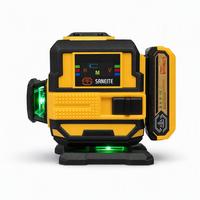 Niveau laser vert SANEITE à 12 lignes, niveau laser au sol avec batterie au lithium rechargeable pour la construction et l'ingénierie