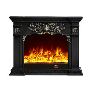 <span class=keywords><strong>Cheminée</strong></span> électrique encastrable en bois personnalisée couleur ivoire avec flamme simulée, <span class=keywords><strong>chauffage</strong></span> électrique, télécommande et réglage domestique - Product Image 5