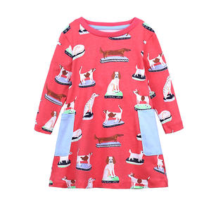 <span class=keywords><strong>Ropa</strong></span> para niños <span class=keywords><strong>de</strong></span> marca <span class=keywords><strong>de</strong></span> estilo americano europeo Vestido acampanado con estampado <span class=keywords><strong>de</strong></span> cachorros para niñas con mangas largas para primavera y otoño - Product Image 2
