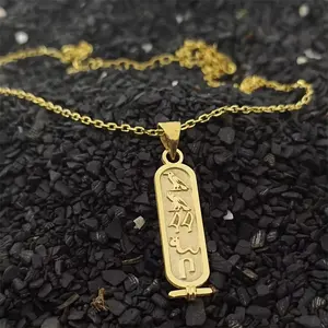 El más vendido, collar con nombre jeroglífico egipcio antiguo, joyería personalizada, Collar personalizado de acero inoxidable 316l sin deslustre