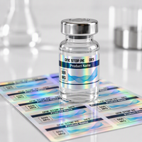 Étiquettes personnalisées VS-359 avec logo imprimé, étiquettes holographiques étanches pour flacons de 3 ml, étiquettes holographiques pour flacons de 3 ml, autocollants holographiques pour flacons de 3 ml et boîte