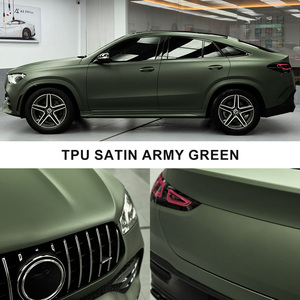 Film <span class=keywords><strong>de</strong></span> protection <span class=keywords><strong>de</strong></span> carrosserie XTFF TPU SATIN ARMY GREEN PPF 7,5 mil, anti-UV/<span class=keywords><strong>IR</strong></span> à 95 %, auto-réparant, changeant <span class=keywords><strong>de</strong></span> couleur, imperméable et résistant au sable - Product Image 4