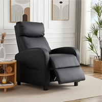 Fauteuil inclinable moderne en cuir PU réglable, sans fonction massage, pour salon, chambre, appartement, salle à manger, hôtel