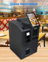 Kiosque de paiement en libre-service pour restaurant avec écran tactile, compatible multi-OS, SDK intégré, lecteur de codes-barres et fonction de change de devises