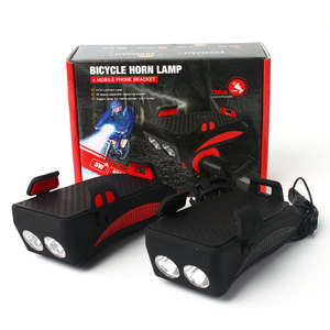 4合1自行车灯夜骑USB可充电LED自行车前灯带喇叭 - Product Image 1