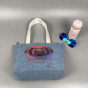 New Recycle Zip Lock Black Canvas Tote <b>Bag</b> Cotton Webbing Demin Cotton Canvas With Zip - Product Image 4