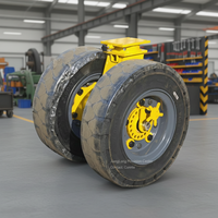 Roue pivotante pour conteneur ISO de 25 pouces, 20 tonnes, en caoutchouc et acier, avec frein pivotant et gros pneu tout-terrain pour déplacer les conteneurs