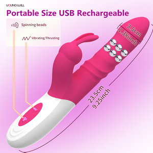 USB Power <span class=keywords><strong>Electric</strong></span> Thrust Sucking Rabbit Vibrator Wasserdichter weiblicher Klitoris stimulator 10-Gang-Frequenz G-Punkt Vibrator <span class=keywords><strong>Dildo</strong></span> - Product Image 6