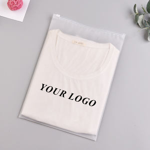 Grosir kustom logo Matte buram PVC <span class=keywords><strong>Zip</strong></span> Lock tas untuk T Shirt tas pakaian Biodegradable kemasan buram tas ziplock - Product Image 3