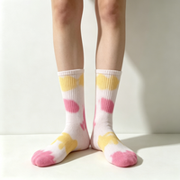 Chaussettes de sport unisexes en coton de haute qualité, personnalisées avec un motif tie-dye, style décontracté, possibilité de broder un logo OEM.