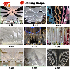 ม่านเพดานสีขาวสำหรับตกแต่งงานอีเวนต์ที่ราบรื่นพร้อมไฟ LED - Product Image 5