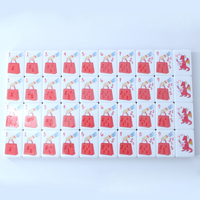 160 Pièces de Mahjong Américain en Acrylique Marbré Beige, Motif Veine de Pierre, Gravure Coq et Fleur, Ensemble de Jeu