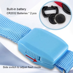 สายคล้องคอไนล่อนโพลีเอสเตอร์เรืองแสง LED สวิตช์วงกลมสีดำโลโก้ที่กำหนดเอง - Product Image 4