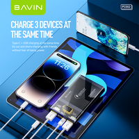 BAVIN prix de gros Logo personnalisé Portable Powerbank PD 22.5W charge rapide 10000mah batterie externe avec indicateur LED PC002