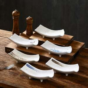 Plateaux à Sushi en Forme de Bateau | Céramique Japonaise (Rétro Glacé, Sashimi/<span class=keywords><strong>Oursin</strong></span>) - Product Image 6