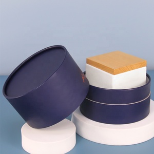 Recycled high quality round cardboard rigid paper candle jar packaging gift box reed diffuser bottle perfume paper tube