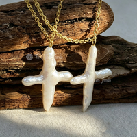Collier pendentif en perles baroques d'eau douce naturelles réglables pour femme, nouvelle collection Muses Jewels, en acier inoxydable, hypoallergénique