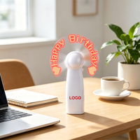 Mini Ventilatore LED Portatile con Messaggio Programmabile Personalizzabile, Ricarica USB Integrata, per Feste di Compleanno, Matrimoni, Rave