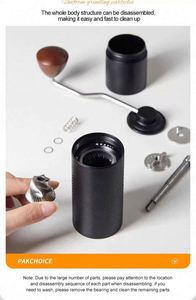 Al-Alloy Body 420 Stainless Steel Burr CNC Core Homeuse Espresso <b>Mini</b> Hand Mill Portable Manual Coffee <b>Grinder</b> Wood Handle - Product Image 4