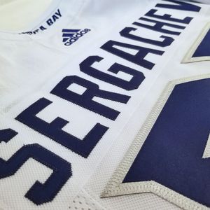 Tissu sergé adhésif bleu marine pour vêtements de sport points de broderie <span class=keywords><strong>maillot</strong></span> uniforme de sport vêtements de hockey - Product Image 4
