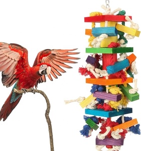 Wholesale Hot Sale New Designs Wooden Deloky Large Multicolore Bird <strong>Parrot</strong> Chew <strong>Toy</strong>