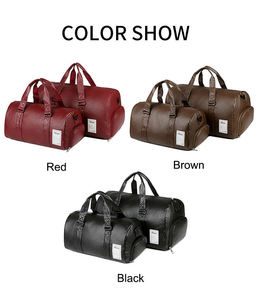 مخصص عالية الجودة تنقش حقيقية ملابس من الجلد السفر السفر واق من المطر أكياس Holdalls بين عشية وضحاها للبنين الرجال النساء خمر - Product Image 6