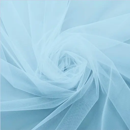 Tül dosya lucido göksel mavi 25 en kaliteli hafif düz boyalı örme sıfır Formaldeide/sert tül kumaş düğün için