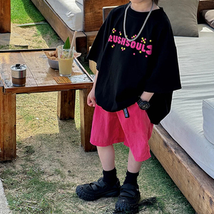 Pantaloncini a vita alta stampati in 3D stile Hip Hop, T-shirt bianca alla moda per ragazzi, Giocattoli estivi per bambini - Product Image 3