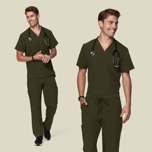 Male Scrubs Uniforms <b>Sets</b> Polyester Spandex Medic Custom <b>Doctor</b> Nurse Grey Scrubs Medical Uniforms <b>Sets</b> for Men - Product Image 1